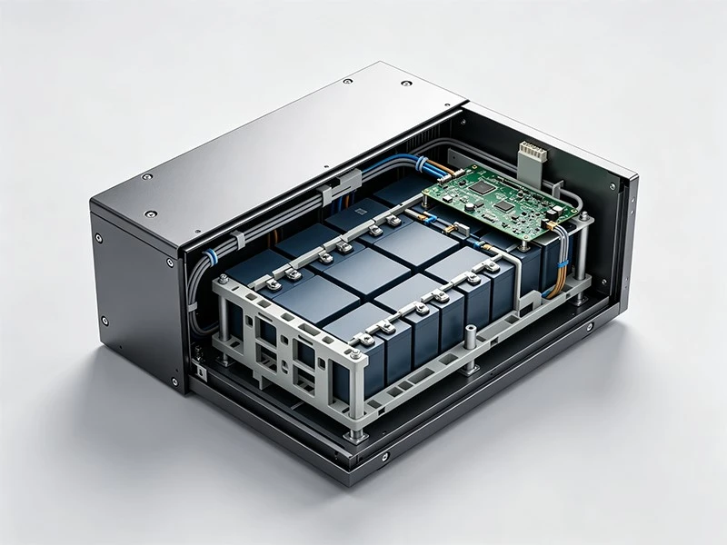 Battery enclosure showing cells, BMS, wiring, insulation and structural space Battery enclosure showing cells, BMS, wiring, insulation and structural space