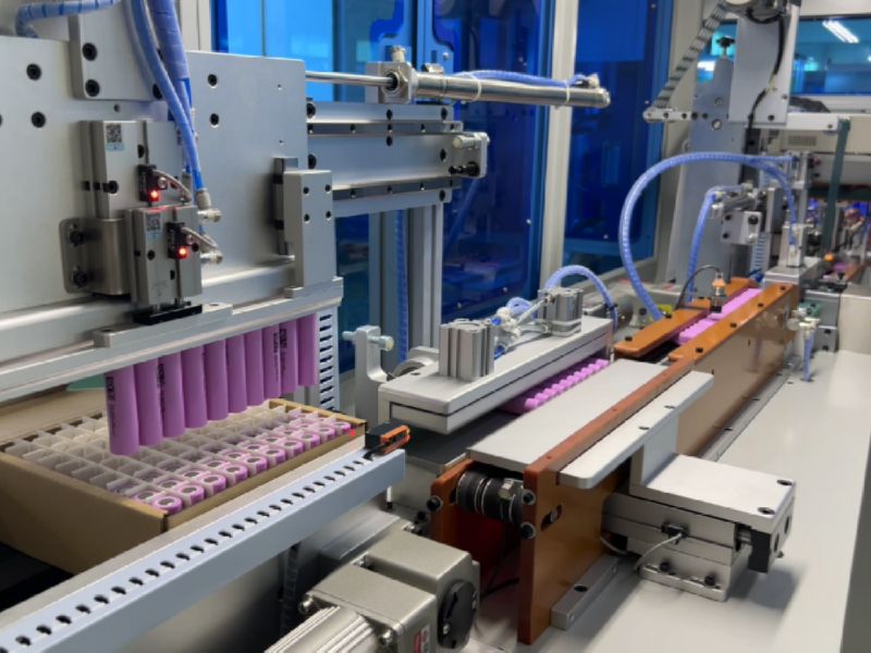 automatic cylindrical cell sorting and feeding machine on lithium‑ion battery PACK production line automatic cylindrical cell sorting and feeding machine on lithium‑ion battery PACK production line